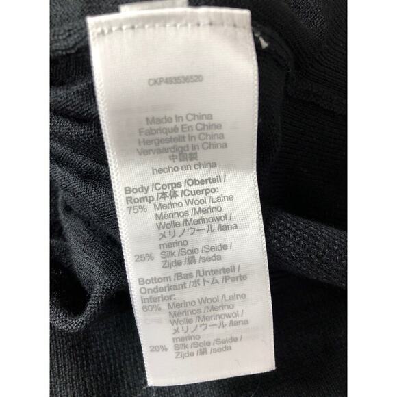 Madewell Sweater Merino Wool-Silk Blend V-Neck Long Sleeve True Black NWT Medium - Picture 7 of 8
